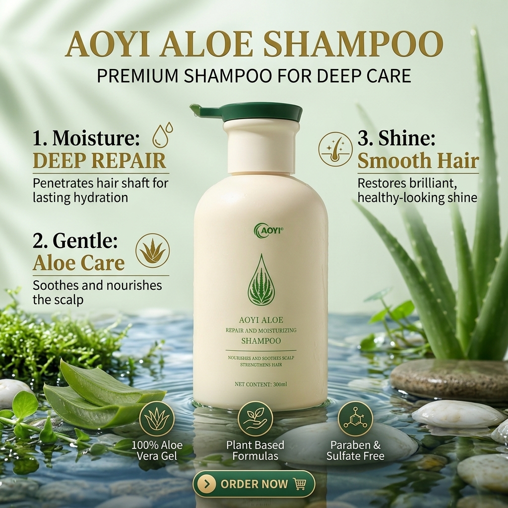 Factory Direct Sale Aloe Extract Shampoo Custom Formulation Repairing Moisturizing Hair Care Products for Salon