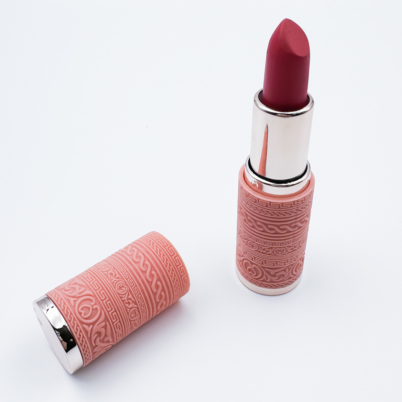Cross-border OEM/ODM Lipstick Manufacturing Services Matte Velvet Moisturizing Lipsticks Embossed Texture Pearly Finish Custom