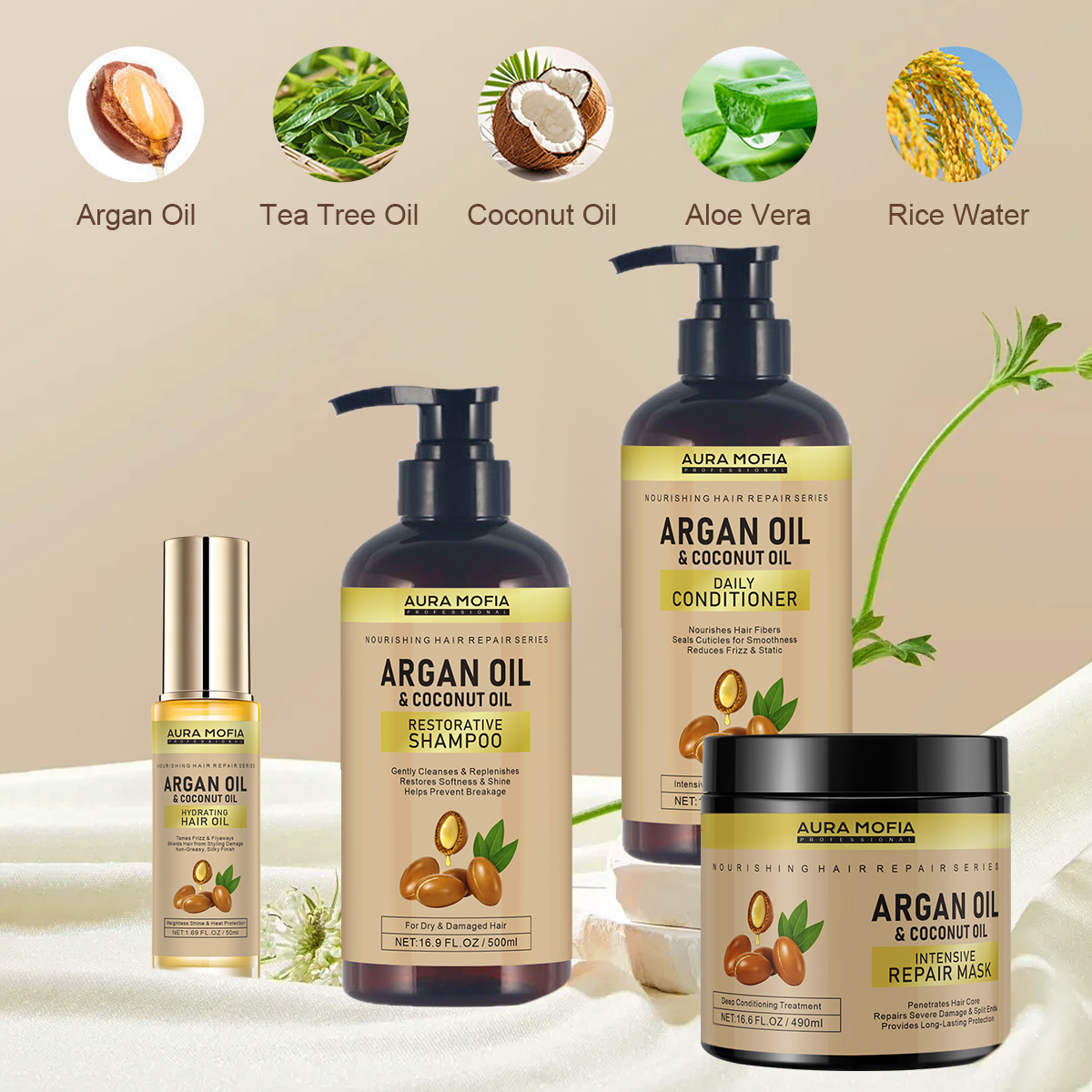 Best Seller Argan Oil Shampoo And Conditioner Set - Moroccan Care With Keratin - For Curly, Straight, Dry And Damaged Hair