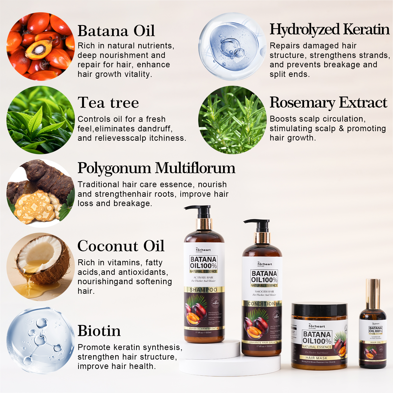 Private Label Shampoo Hair Care Product Set Organic 100% Batana Oil Original Shampoo And Custom Stock Wholesale Shampoo Set