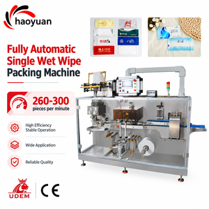 HAOYUAN New Smart Baby Skincare Wipes CE Certified Quality Touch Production Line Fully Automatic Single Wet Wipe Packing Machine