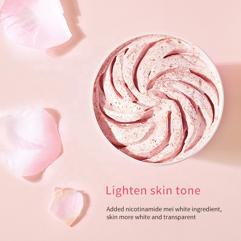 Private Label Natural Peach Fragrance Whitening Coffee Body Scrub Wholesale Organic Sugar Exfoliating Shea Body Scrub