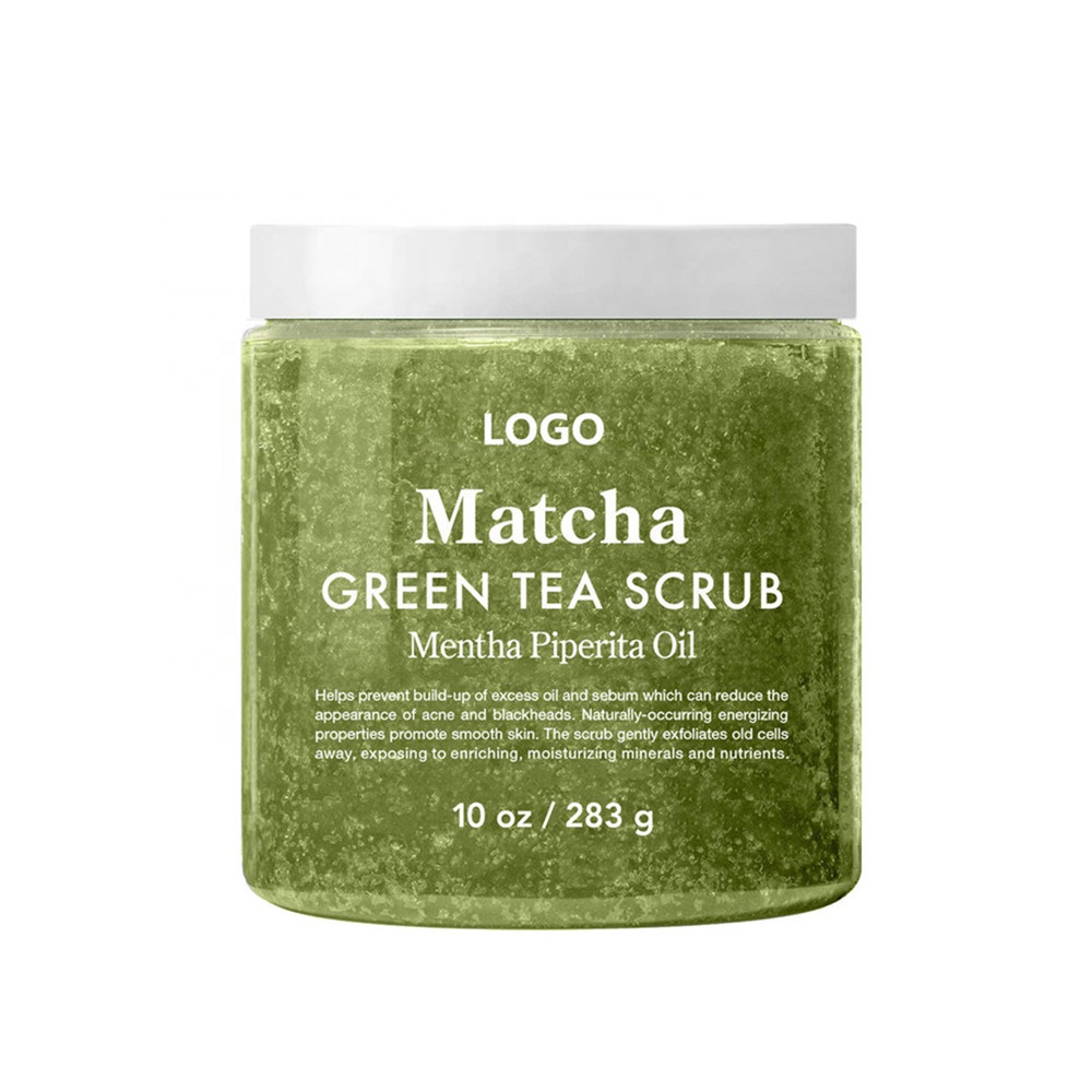Wholesale Private Label All Natural Skin Care Exfoliating Whitening Matcha Green Tea Body Scrub 250g