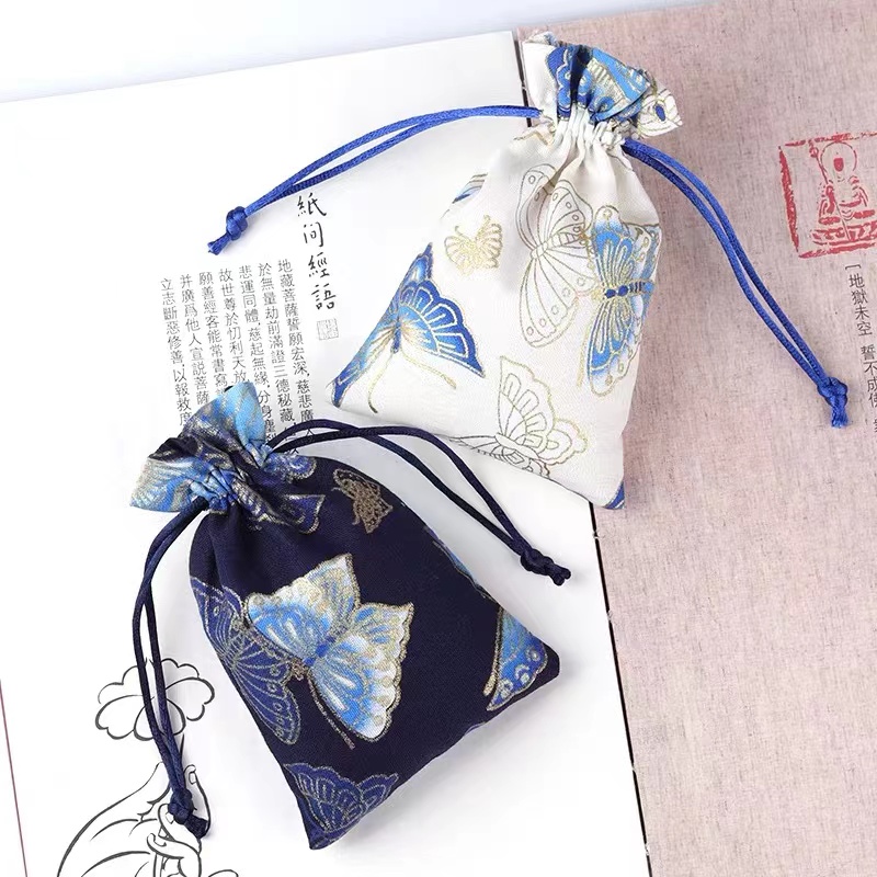 Custom logo Luxury Drawstring Bags Soft Linen Cotton Muslin Pouch with Double String Bags Baby Shoes Cosmetic Skin Care Products