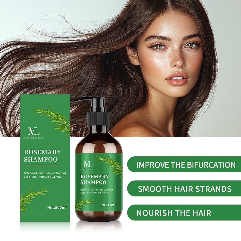 Custom Organic 500ml Rosemary Oil Biotin Shampoo Private Label Vegan Hair Growth Formula for Women Sulfate Free