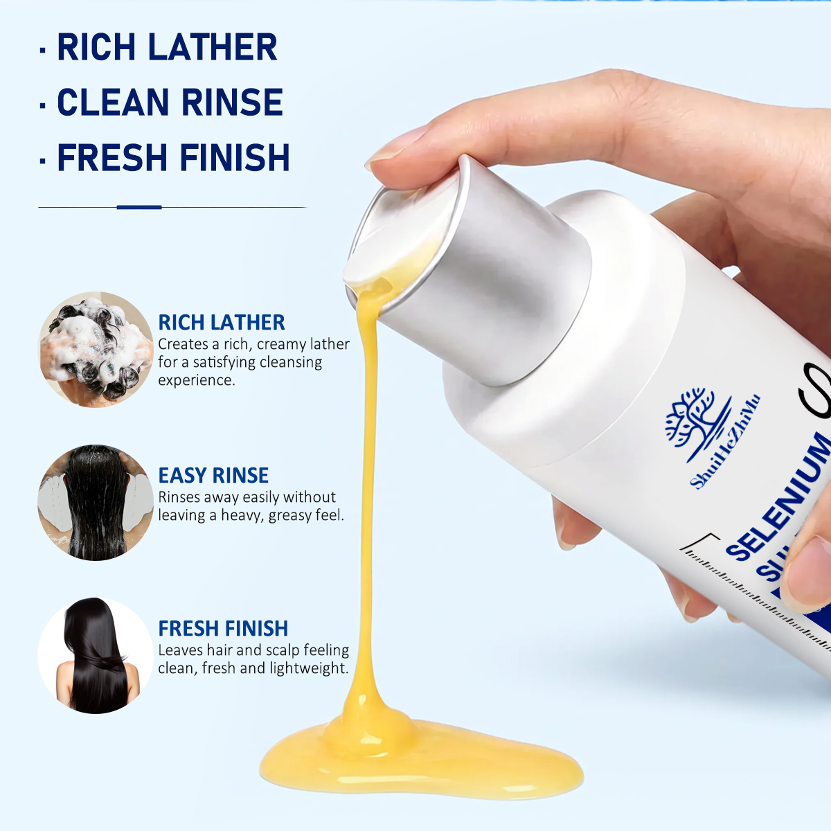 Custom Formula Selenium Disulphide Shampoo Dual Zinc Panthenol Scalp Cleansing Oil Control Private Label OEM ODM Manufacturer