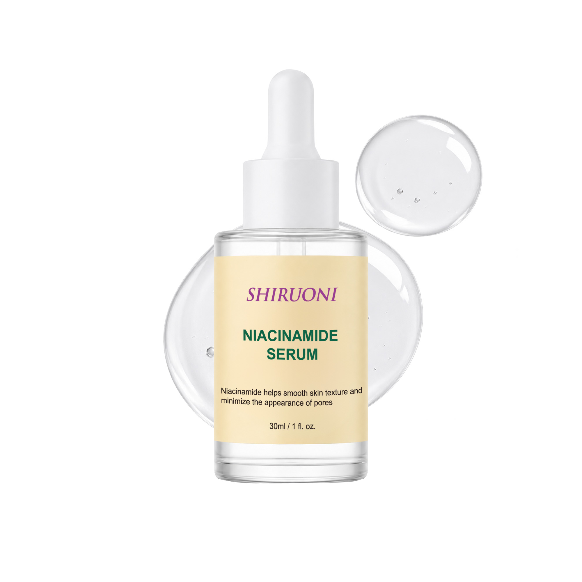 Private Label Vegan Niacinamide Serum Hyaluronic Acid Brightening Pore Shrinking Hydrating Skin Tone Correcting Face Essence