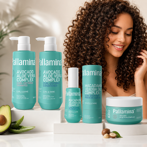 Pallamina Avocado Aloe Vera Curl Shine Shampoo Conditioner Set