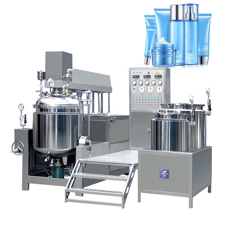 200L Cosmetic Skin Care Cream Body Lotion Making Machinery Equipment With Vacuum System High Shear Homogenizer Emulsifier Mixer
