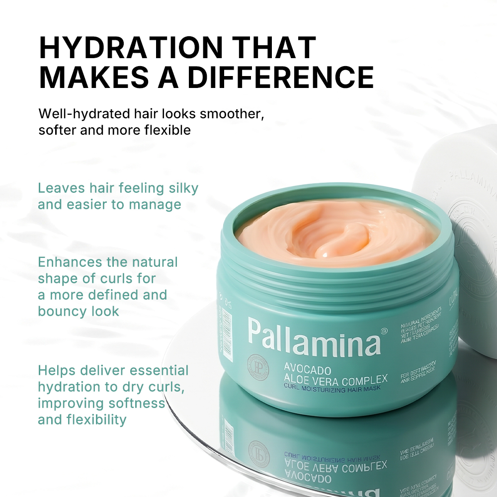 Pallamina Avocado Aloe Vera Curl Shine Shampoo And Conditioner Macadamia Jojoba Oil Curly Hair Mask Hair Care Set For Wavy Hair