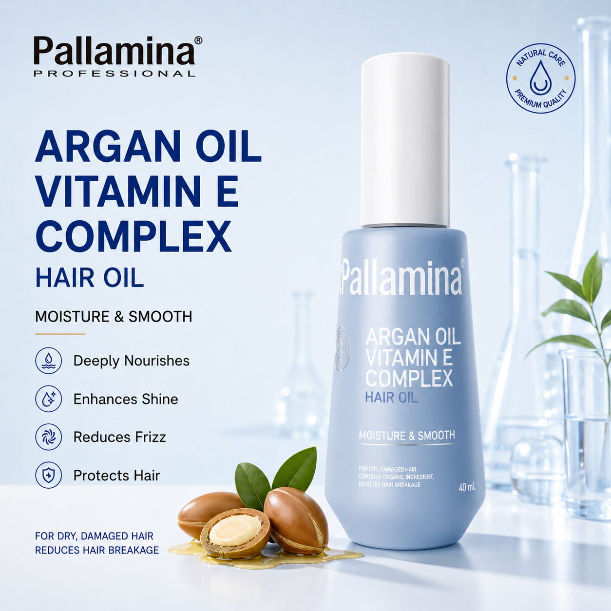 Custom Label Argan Oil Hair Treatment Serum Vitamin E Anti Breakage OEM Private Label Factory