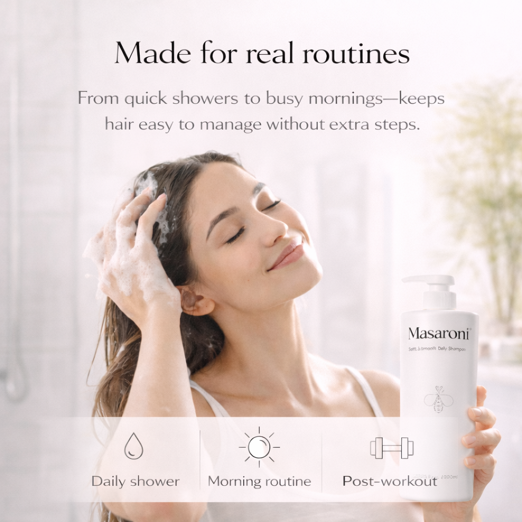 Wholesale Private Label Hair Shampoo Masaroni Soft Smooth Moisture Daily Shampoo Sulfate Free OEM Nourishing Hair Care Factory