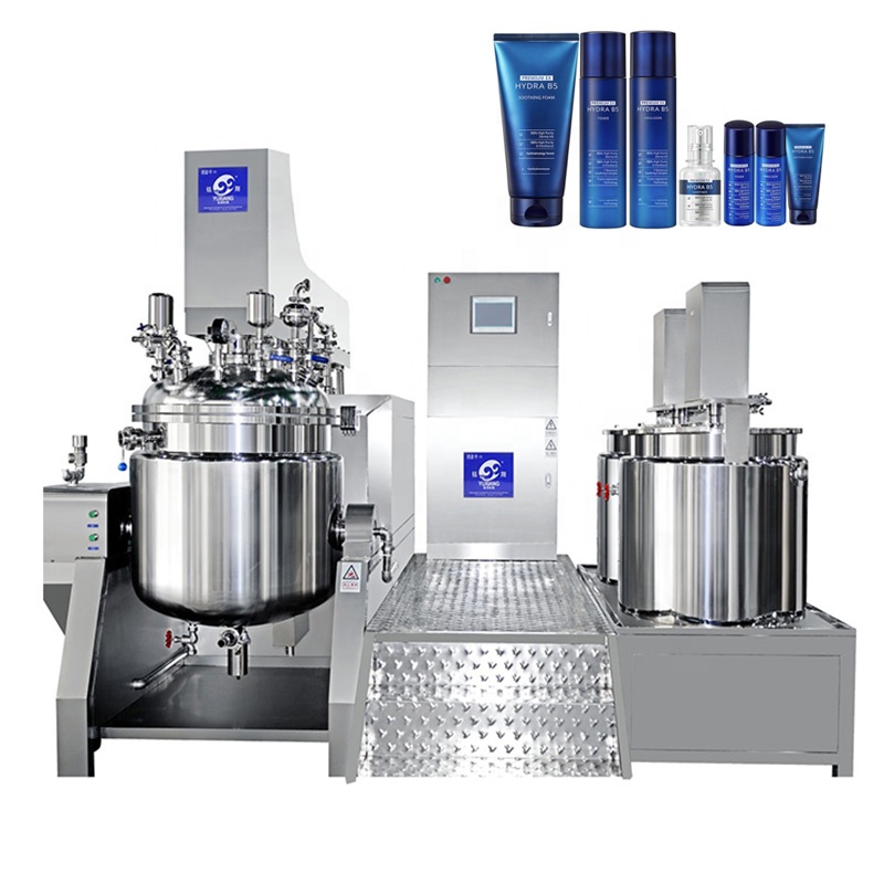 200L Cosmetic Skin Care Cream Body Lotion Making Machinery Equipment With Vacuum System High Shear Homogenizer Emulsifier Mixer