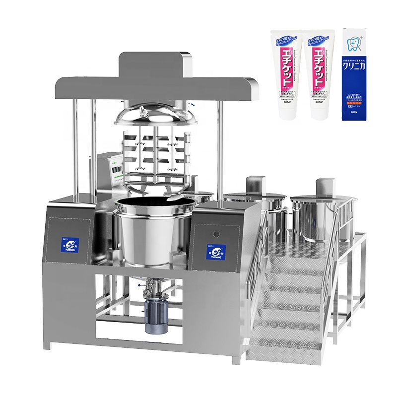 200L Cosmetic Skin Care Cream Body Lotion Making Machinery Equipment With Vacuum System High Shear Homogenizer Emulsifier Mixer