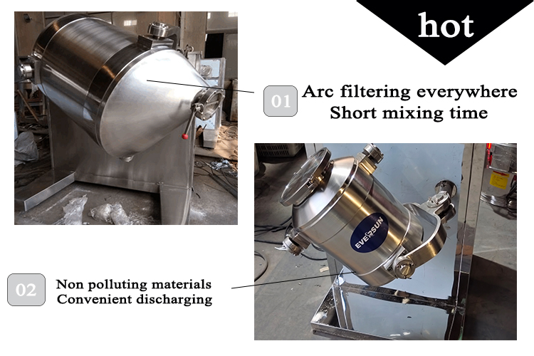 Xinxiang Hot Sale High Speed Rotary 3D Powder Mixer Food Mixers