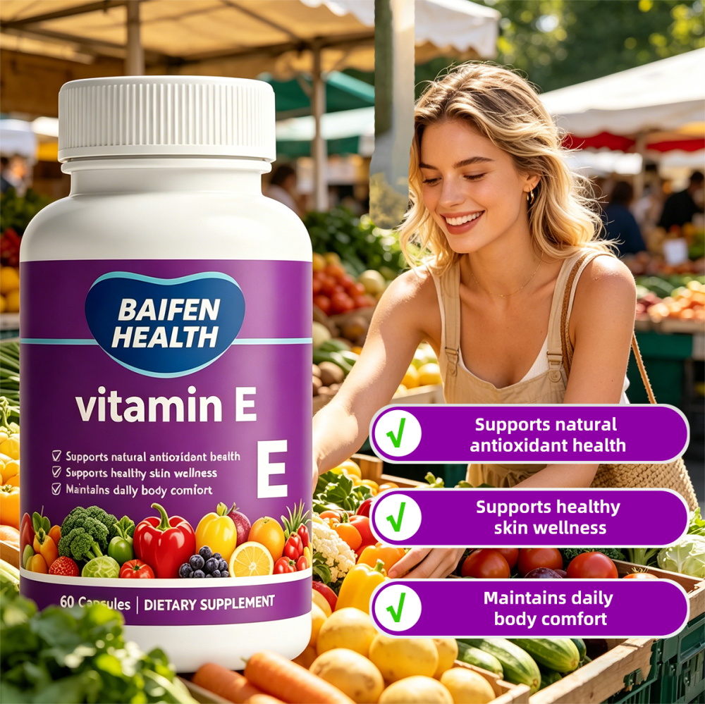 OEM/ODM Private Label Cosmetic Grade Natural Vitamin E Capsules Pure Tocopherol Raw Material for Adult Use Skincare Formulation