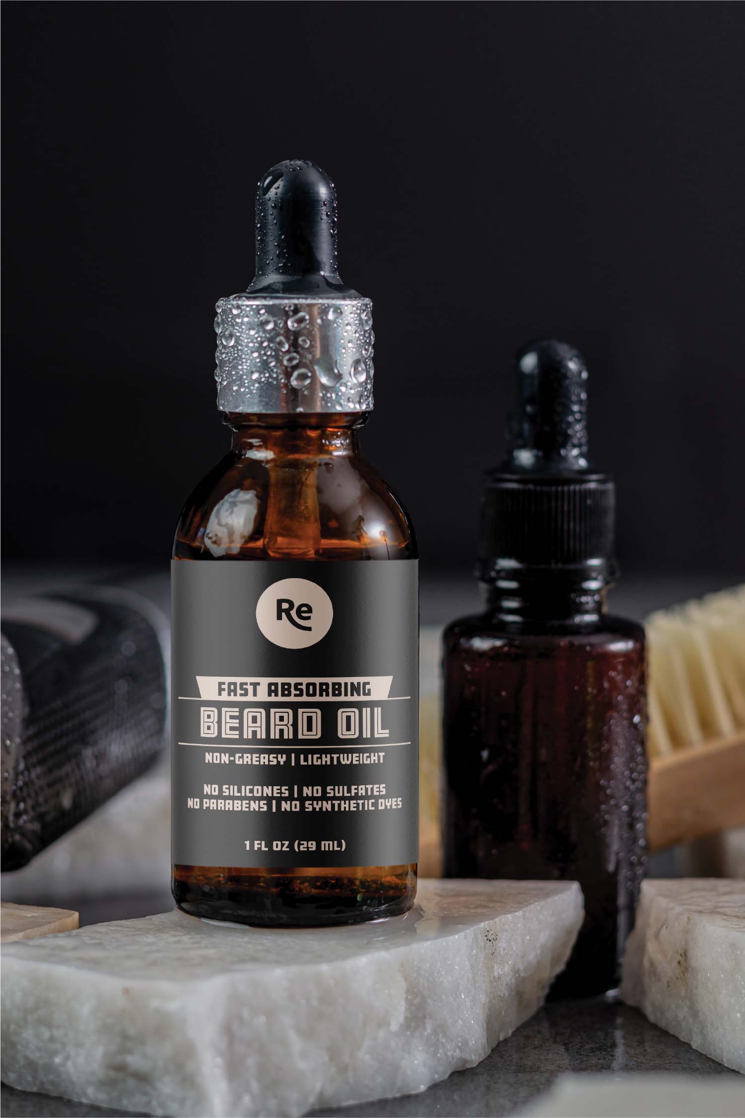 Beard oil formulation packaging
