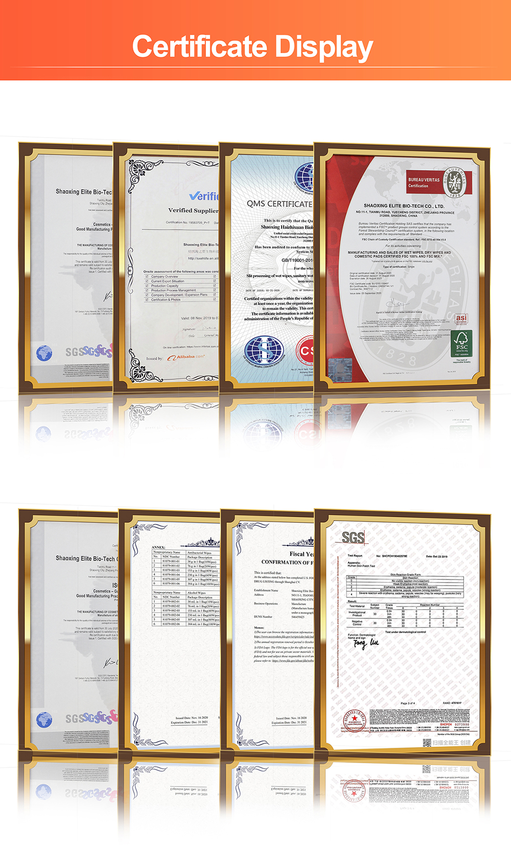 Product Certifications ISO GMP FSC BV