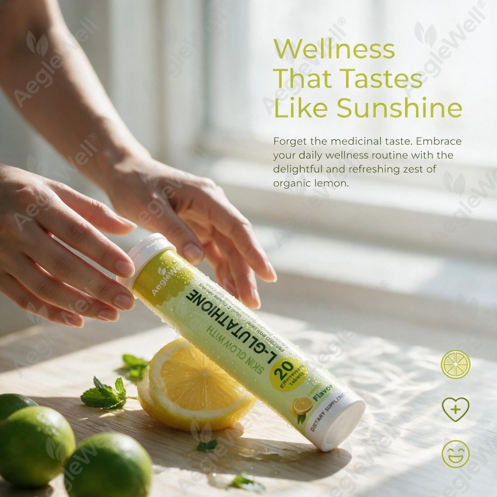 Private Label L Glutathione Effervescent Tablet Lemon Flavor Skin Care Beauty Supplement 20 Tablets Custom Formula Wholesale
