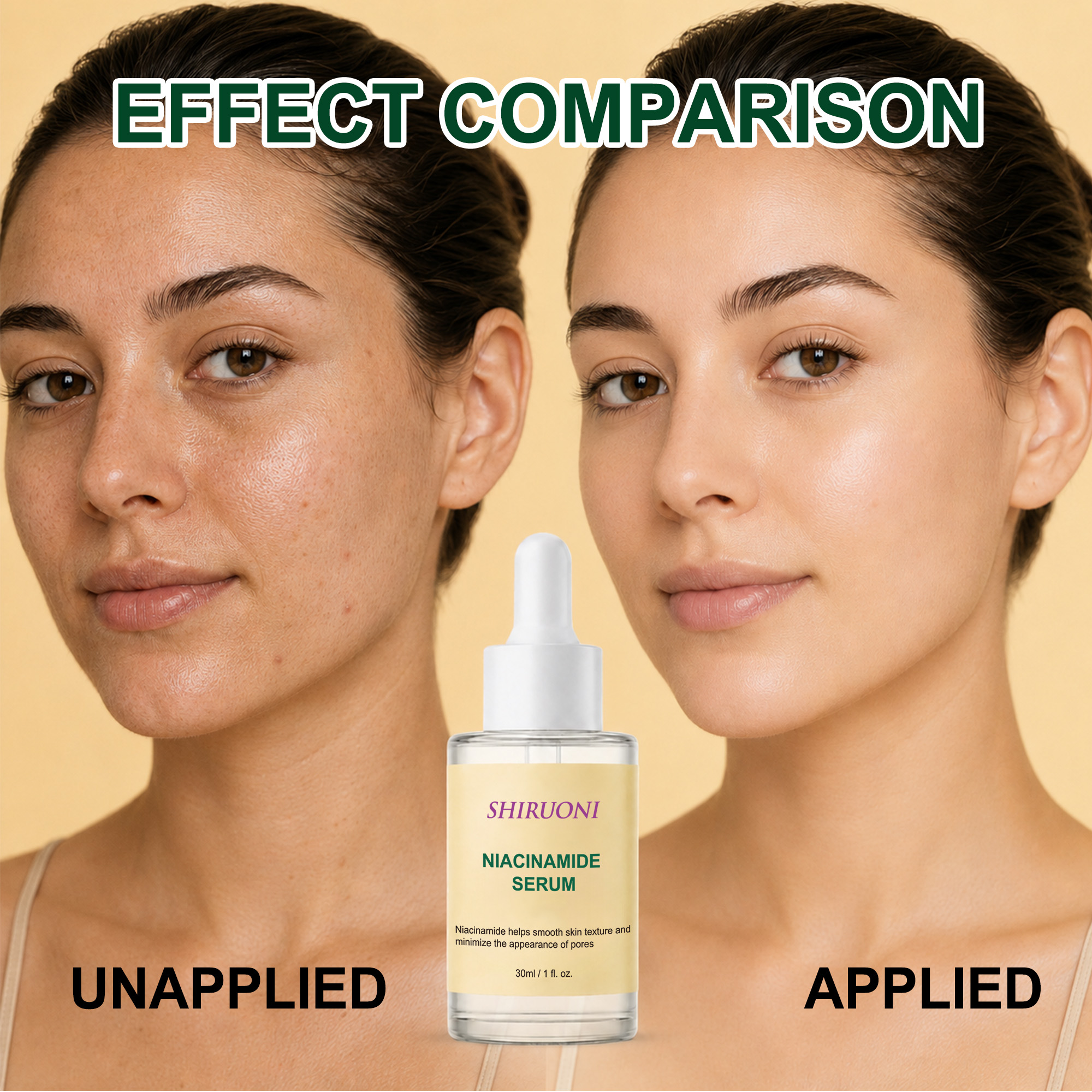 Private Label Vegan Niacinamide Serum Hyaluronic Acid Brightening Pore Shrinking Hydrating Skin Tone Correcting Face Essence