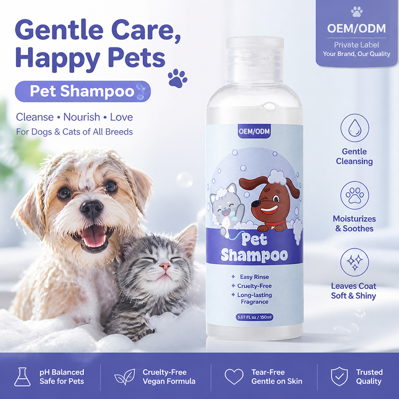 Custom Pet Grooming Shampoo, Deodorizing &amp; Anti-Itch, Long-lasting Fragrance &amp; Fluffy Coat Formula for Dogs &amp; Cats