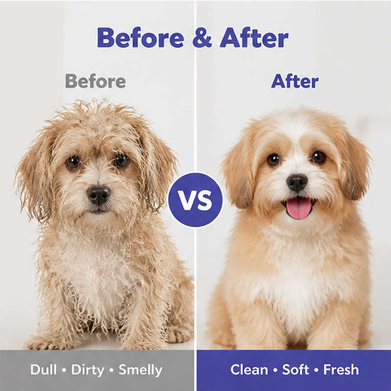 Custom Pet Grooming Shampoo, Deodorizing &amp; Anti-Itch, Long-lasting Fragrance &amp; Fluffy Coat Formula for Dogs &amp; Cats