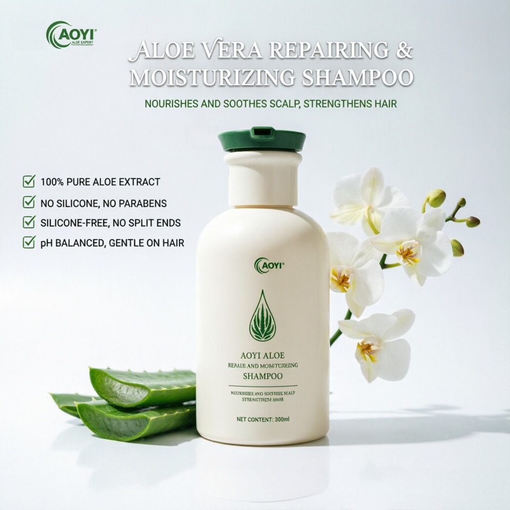 Factory Direct Sale Aloe Extract Shampoo Custom Formulation Repairing Moisturizing Hair Care Products for Salon