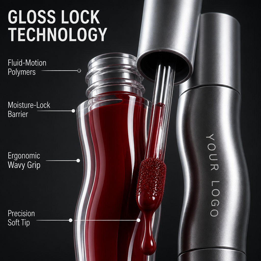 Lip Gloss Private Label Argan Oil Infused Lab OEM ODM Customized Texture Organic Ingredients Makeup Manufacturer Services