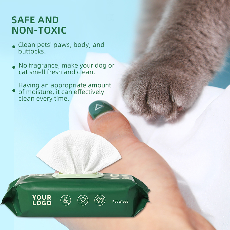 Organic Dog &amp; Cat Pet Wet Wipes Soft High Cleaning Effectiveness Eco-Friendly Mild Formula Disposable Removing Tear Stains