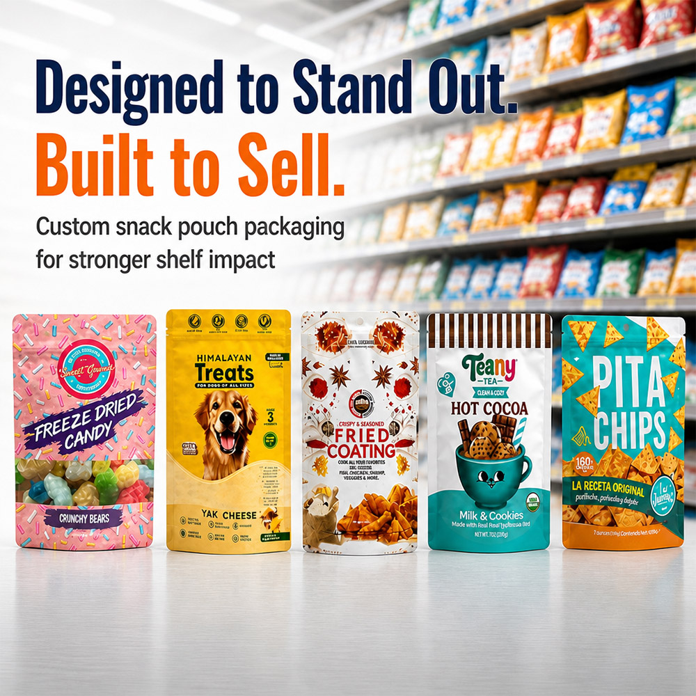 Reclosable Mini Sachet Pouch for Seeds Snacks and Sample Sachets Matte Printed Smell Proof Bulk Flat Retail Packaging