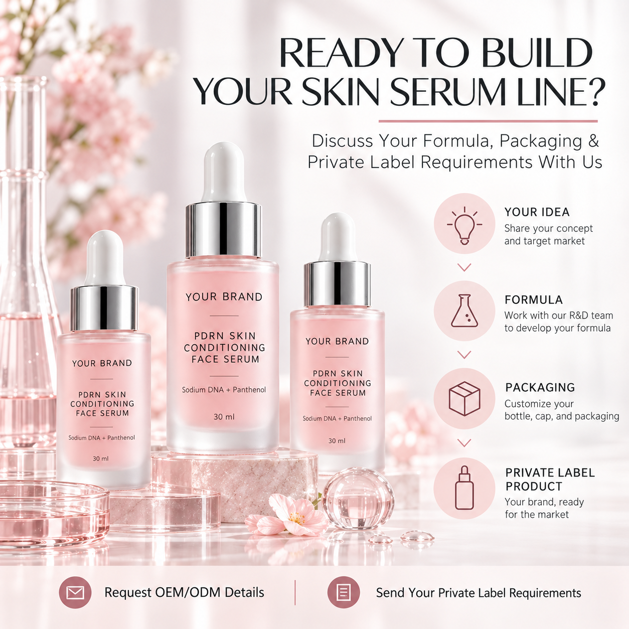 PDRN Skin Conditioning Face Serum Private Label Manufacturer Custom Formulation
