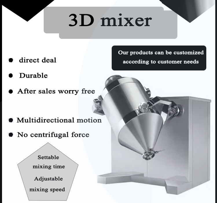 Xinxiang Hot Sale High Speed Rotary 3D Powder Mixer Food Mixers