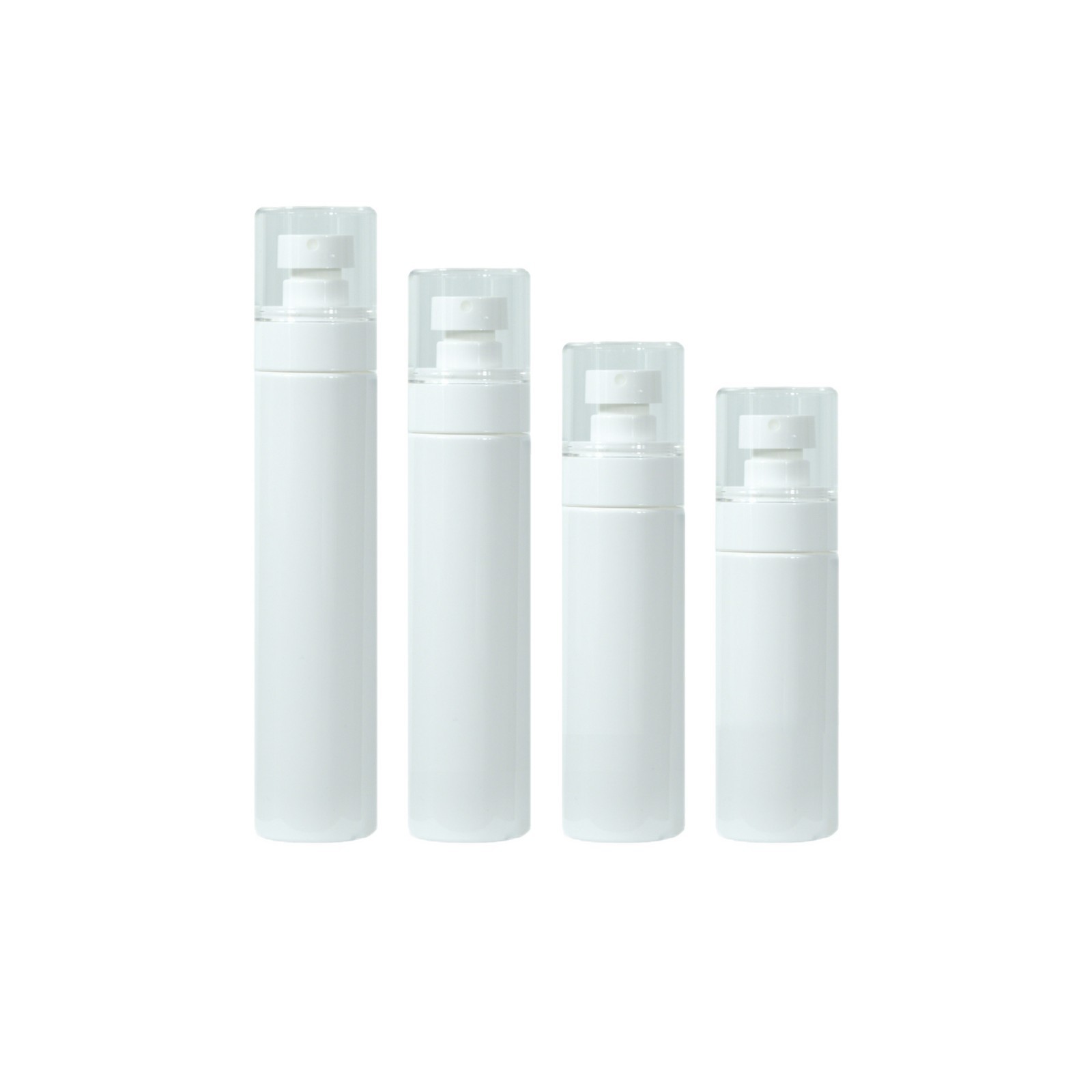 37mm Cylindrical T-type Spray Bottle White 50ml Baby Skincare Portioning PET Press-type Spray Bottle OEM/ODM Customization Silk