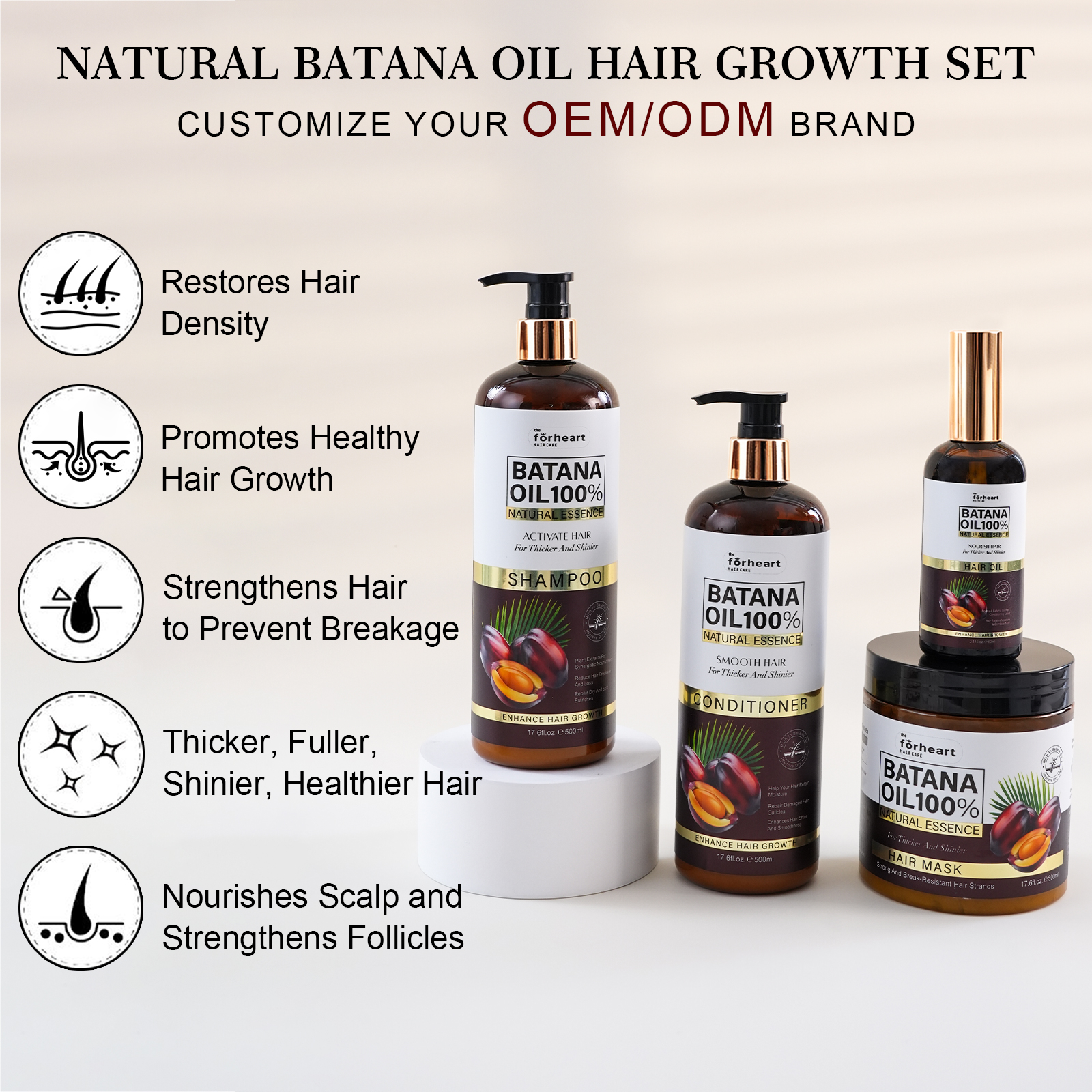 Private Label Shampoo Hair Care Product Set Organic 100% Batana Oil Original Shampoo And Custom Stock Wholesale Shampoo Set