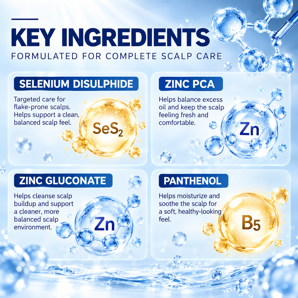Custom Formula Selenium Disulphide Shampoo Dual Zinc Panthenol Scalp Cleansing Oil Control Private Label OEM ODM Manufacturer