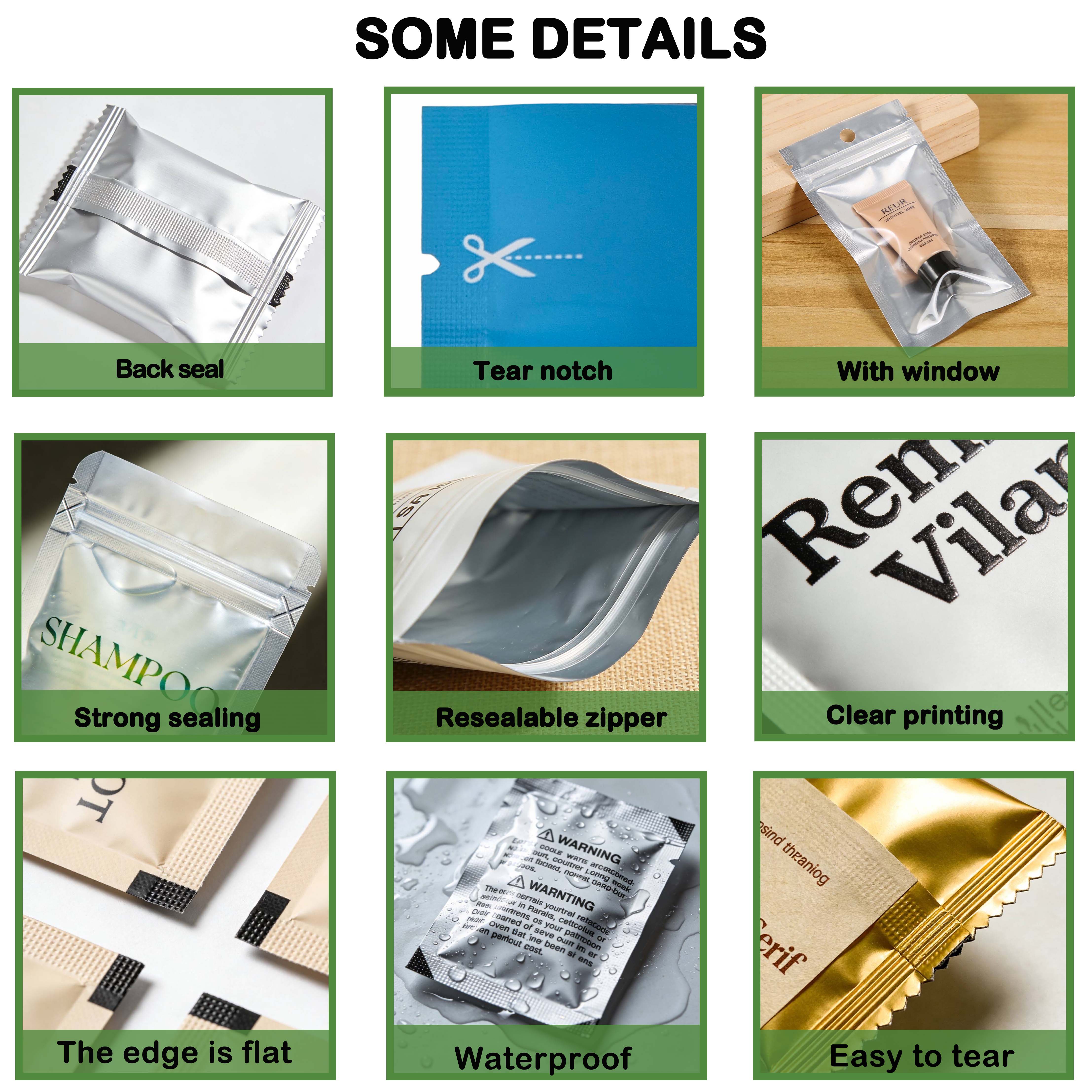 Three Side Seal High Barrier Disposable Cosmetic Sachet Custom Printing Service for Facial Serum and Moisturizing Cream