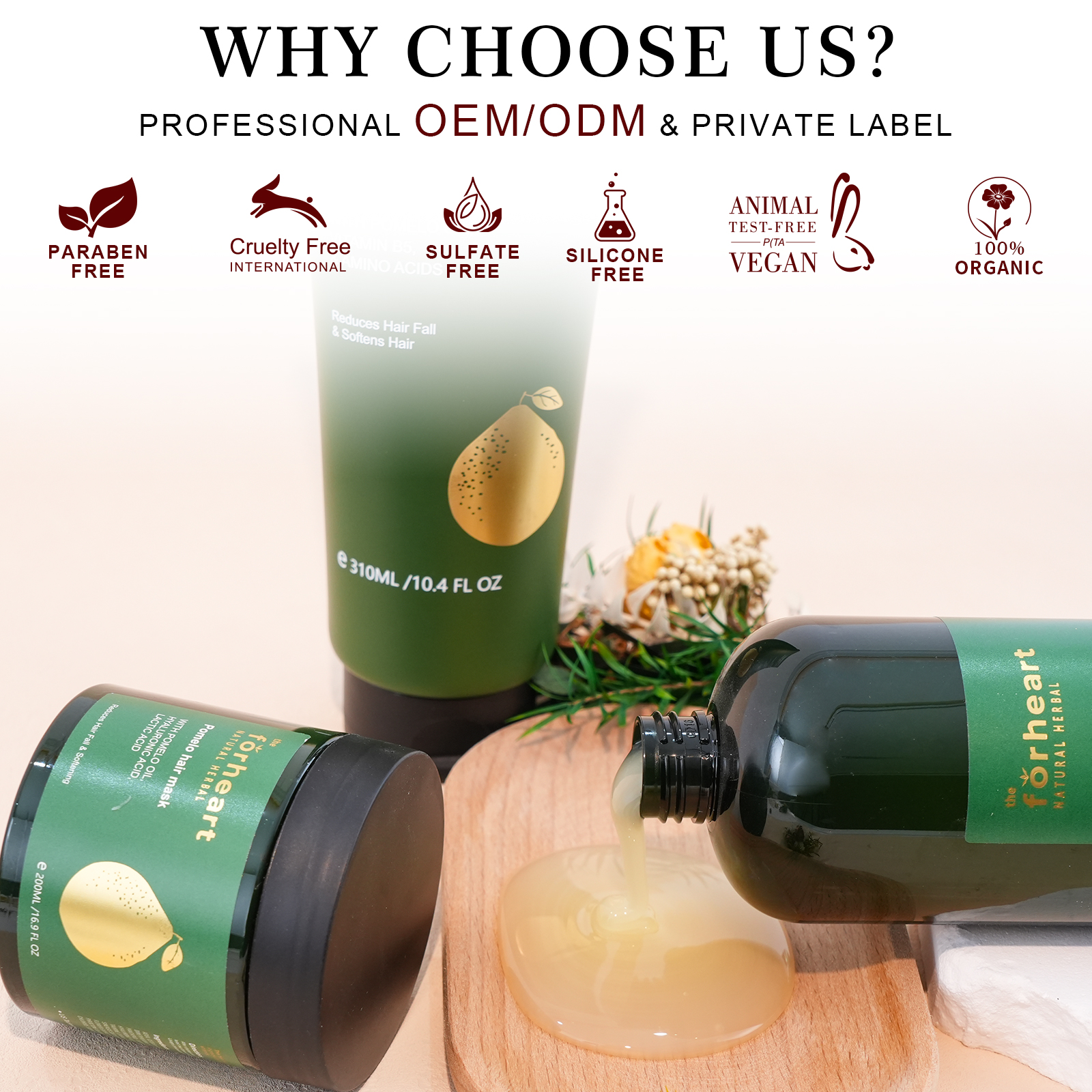 Custom Private Label Organic Natural Sulfate Free Vitamin B6 And Pomelo Shampoo And Conditioner For Stimulate Hair Growth