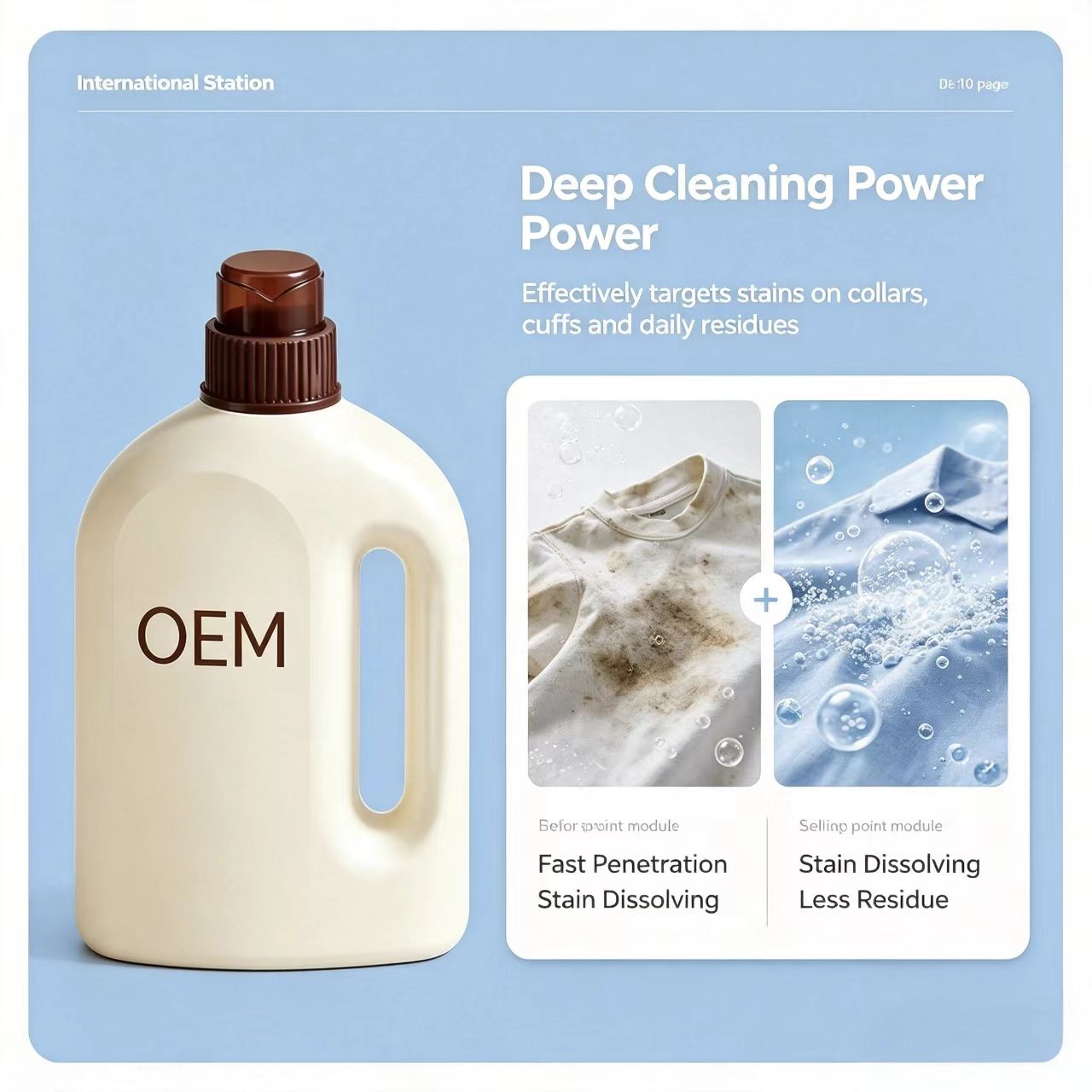 Private Label Natural Plant-Based Liquid Laundry Antibacterial Portable Formula Jasmine Scented Organic Formula for Apparel