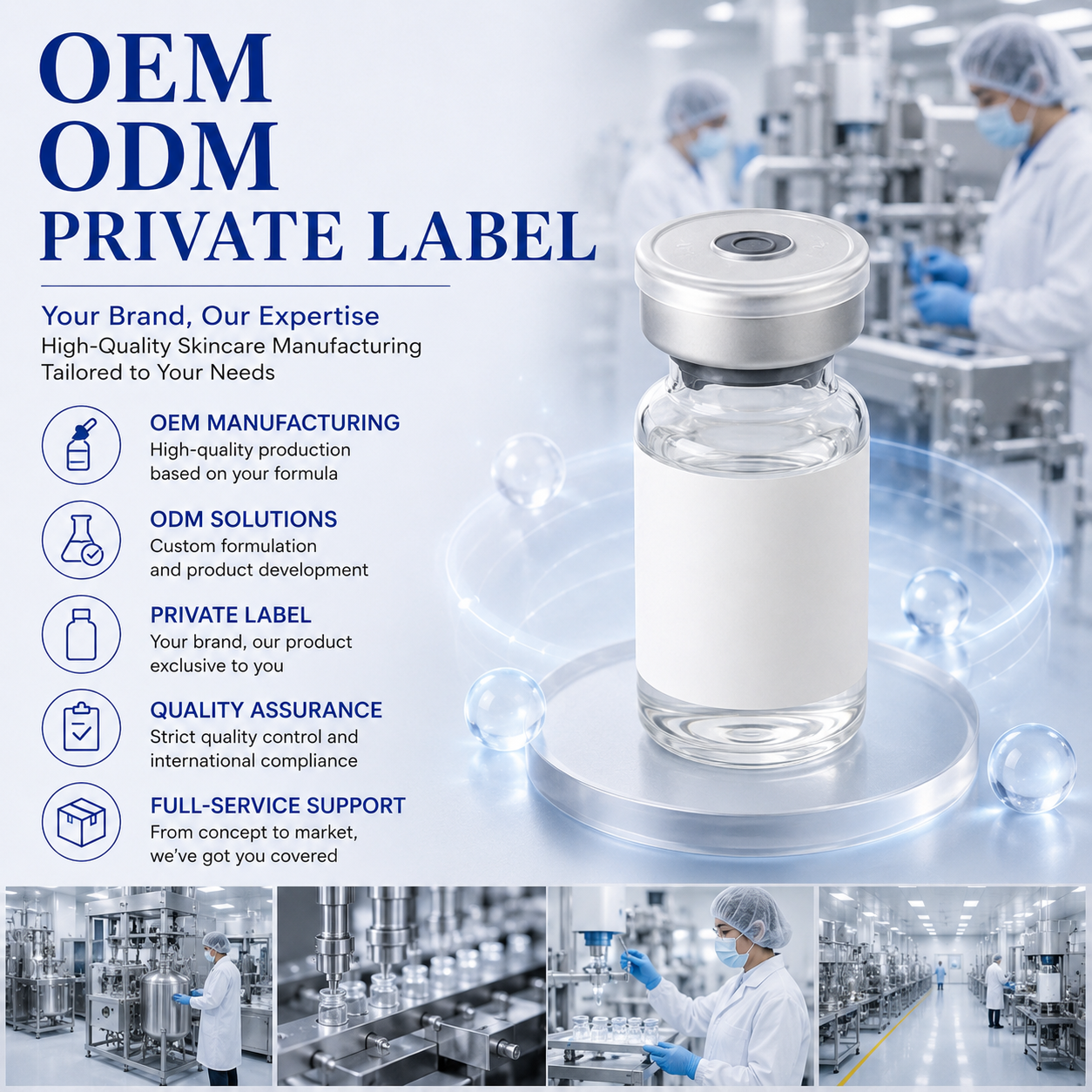 Private Label Face Skincare Serum OEM ODM Custom Formula Liquid for with Panthenol Repairing &amp; Hydrating Custom Logo