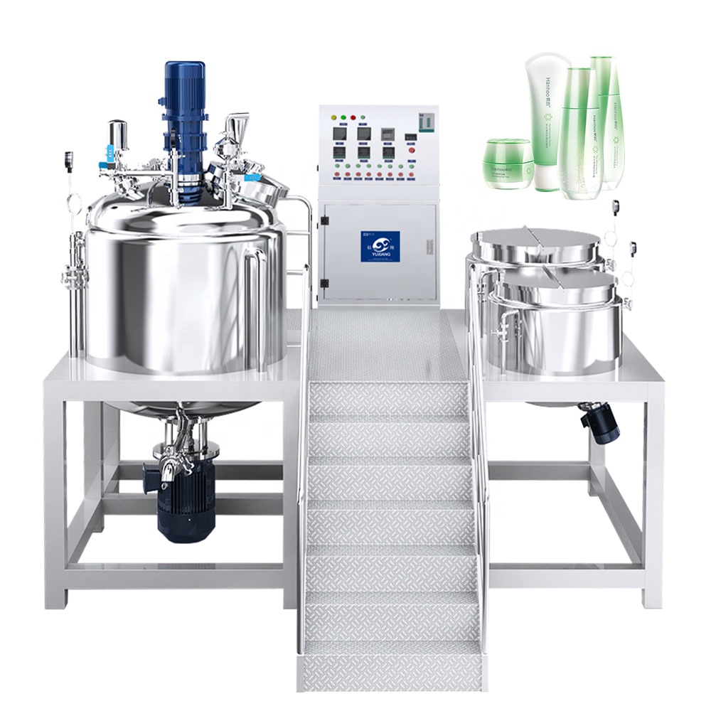 200L Cosmetic Skin Care Cream Body Lotion Making Machinery Equipment With Vacuum System High Shear Homogenizer Emulsifier Mixer