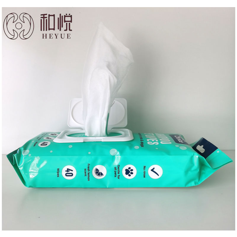 Biodegradable 100% Bamboo Nonwoven Organic Eco-Friendly Plastic-free Coconut Scented Pet Wipes for Dogs Cats Paws Body Cleaning